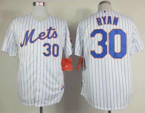 Mets #30 Nolan Ryan White(Blue Strip) Home Cool Base Stitched MLB Jersey